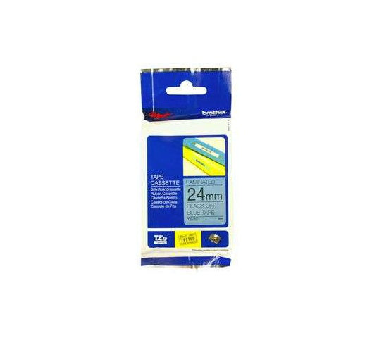 Brother TZe-551 24mm Black On Blue Laminated Tape
